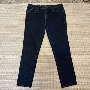 Dark Blue Low Rise Ankle Jeans